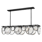 Nala Linear Chandelier - Black / Crystal