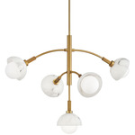 Phoebe Chandelier - Heritage Brass / Cloudstone Glass