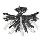 Vida Semi Flush Ceiling Light - Graphite / Crystal
