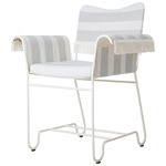 Tropique Outdoor Dining Chair - White / Leslie Stripe 20