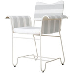 Tropique Outdoor Dining Chair - White / Leslie Stripe 20