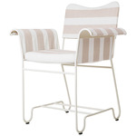 Tropique Outdoor Dining Chair - White / Leslie Stripe 40