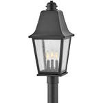 Kingston Outdoor Post Light - Black / Clear Seedy