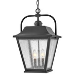 Kingston Outdoor Pendant - Black / Clear Seedy