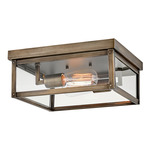 Beckham Outdoor Ceiling Flush Light - Burnished Bronze / Clear