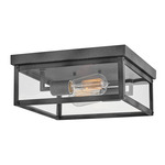 Beckham Outdoor Ceiling Flush Light - Aged Zinc / Clear