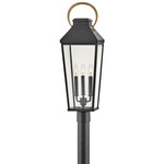 Dawson Outdoor Post Light - Black / Clear Beveled