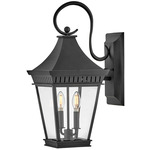 Chapel Hill Outdoor Wall Sconce - Museum Black / Clear