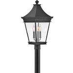 Chapel Hill Outdoor Post Mount - Museum Black / Clear