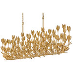 Flora Linear Pendant - Burnished Gold