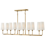Lewis Linear Chandelier - Heritage Brass / Natural