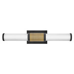 Zevi Bathroom Vanity Light - Black / Lacquered Brass / Etched Opal