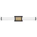 Zevi Bathroom Vanity Light - Black / Lacquered Brass / Etched Opal