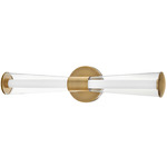 Elin Bathroom Vanity Light - Lacquered Brass / Clear