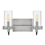 Ryden Bathroom Vanity Light - Brushed Nickel / Clear