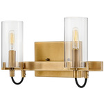Ryden Bathroom Vanity Light - Heritage Brass / Clear