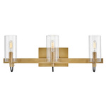 Ryden Bathroom Vanity Light - Heritage Brass / Clear