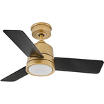 Chet Outdoor Ceiling Fan with Light - Heritage Brass / Matte Black