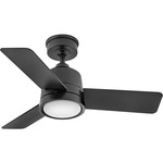 Chet Outdoor Ceiling Fan with Light - Matte Black / Matte Black