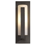 Forged Vertical Bars Outdoor Wall Sconce - Coastal Black / Opal