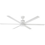 Draftsman Outdoor Smart Ceiling Fan with Light - Matte White / Matte White