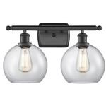 Athens Bathroom Vanity Light - Matte Black / Clear