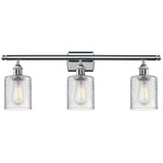 Cobbleskill Bathroom Vanity Light - Polished Chrome / Clear Ripple