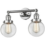 Beacon Bathroom Vanity Light - Polished Chrome / Clear