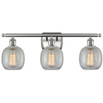 Belfast Rectangle Canopy Bathroom Vanity Light - Brushed Satin Nickel / Clear Crackle