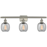 Belfast Rectangle Canopy Bathroom Vanity Light - Brushed Satin Nickel / Clear Seedy