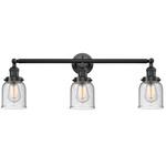 Small Bell Bathroom Vanity Light - Oil Rubbed Bronze / Clear Seedy