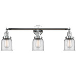 Small Bell Bathroom Vanity Light - Polished Chrome / Clear