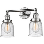 Small Bell Bathroom Vanity Light - Polished Chrome / Clear Seedy