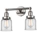 Small Bell Bathroom Vanity Light - Polished Nickel / Clear