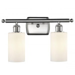 Clymer Satin Nickel Bathroom Vanity Light - Brushed Satin Nickel / Matte White