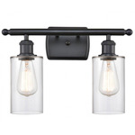 Clymer Rectangle Canopy Bathroom Vanity Light - Matte Black / Clear