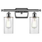 Clymer Rectangle Canopy Bathroom Vanity Light - Polished Chrome / Clear