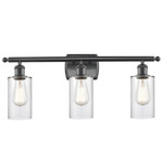 Clymer Rectangle Canopy Bathroom Vanity Light - Matte Black / Clear