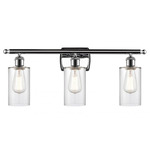 Clymer Rectangle Canopy Bathroom Vanity Light - Polished Chrome / Clear