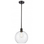 Athens Stem Hung Pendant - Oil Rubbed Bronze / Clear Seedy