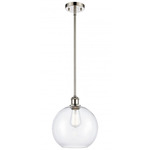 Athens Stem Hung Pendant - Polished Nickel / Clear
