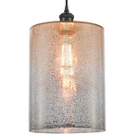 Cobbleskill Cord Hung Pendant - Matte Black / Mercury