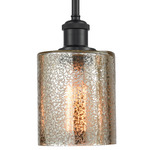 Cobbleskill Stem Hung Pendant - Matte Black / Mercury