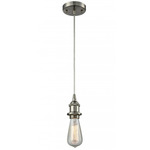 Bare Bulb Corded Mini Pendant - Brushed Satin Nickel