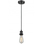 Bare Bulb Corded Mini Pendant - Matte Black