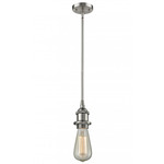 Bare Bulb Mini Pendant - Brushed Satin Nickel
