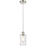 Clymer Cord Hung Mini Pendant - Polished Nickel / Clear