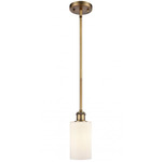 Clymer Matte White Mini Pendant - Brushed Brass / Matte White