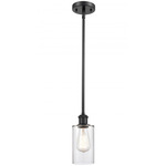 Clymer Stem Hung Mini Pendant - Matte Black / Clear
