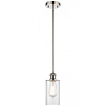 Clymer Stem Hung Mini Pendant - Polished Nickel / Clear